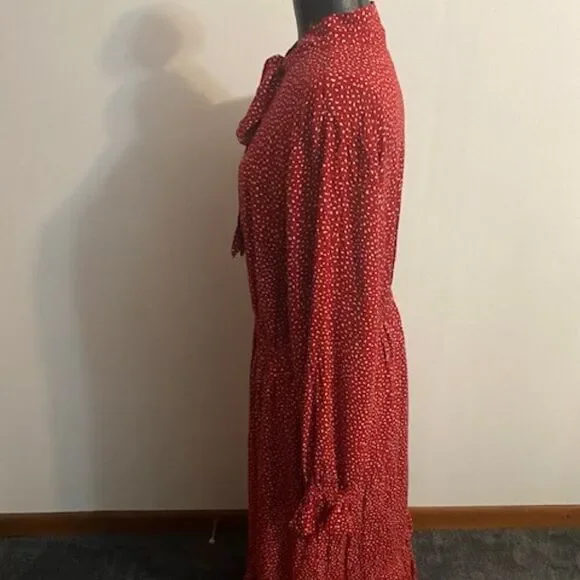 Ava & Viv Red/White Polka-Dot Ruffle Tiered Prairie Dress, size 1X - Picture 4 of 6